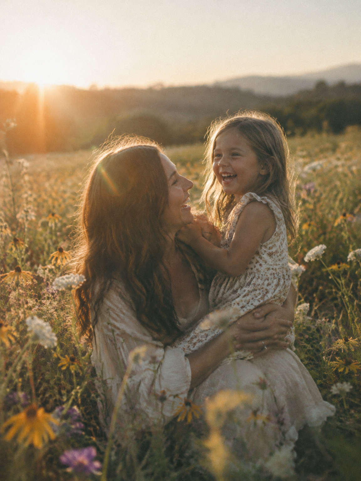 Family in the meadow